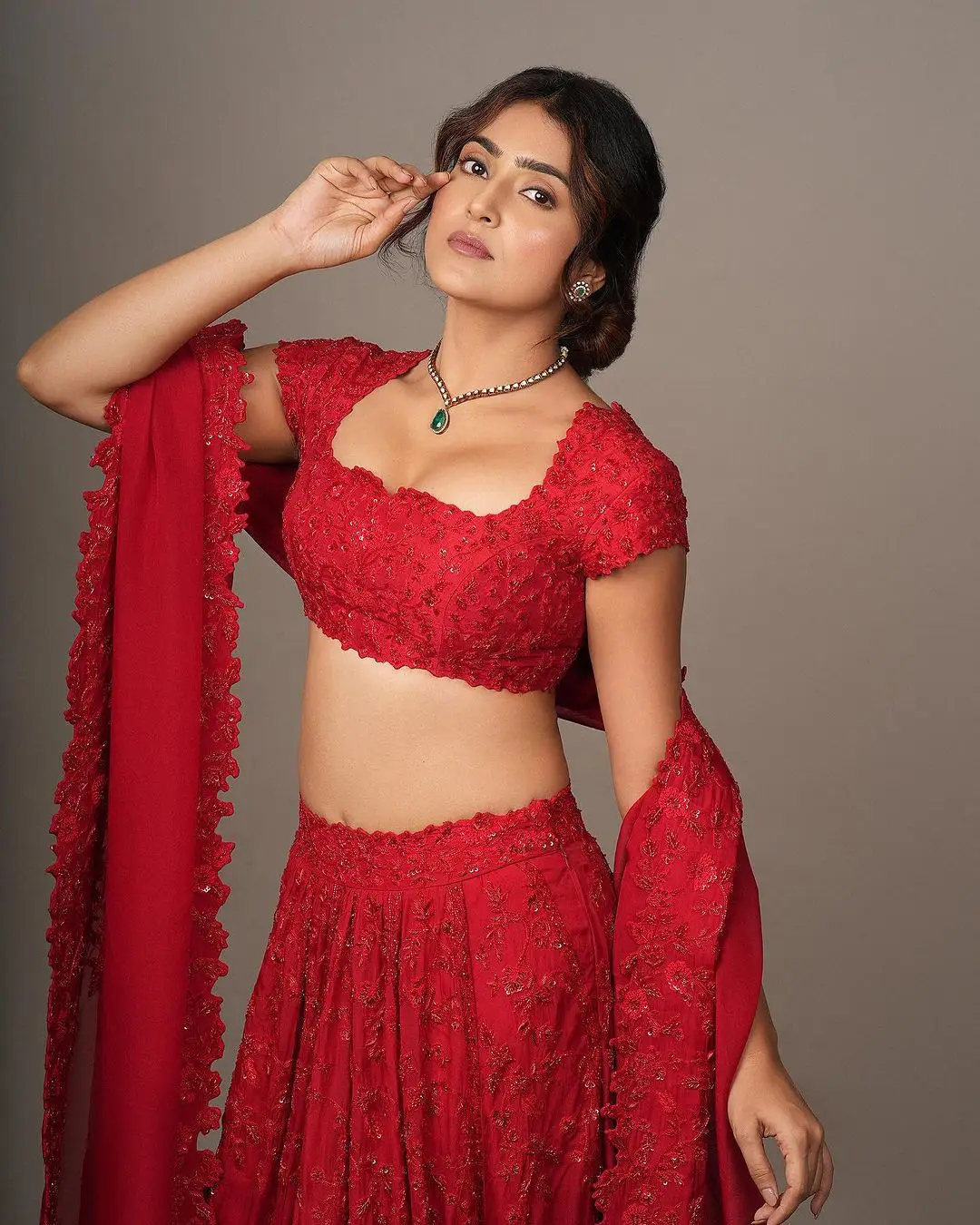 Tollywood Actress Avantika Mishra in Red Lehenga Choli